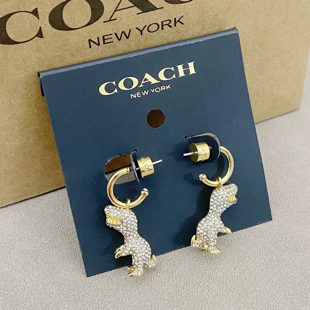 Coach Dinosaur Rhinestone Drop Earrings - Picture 7 of 7
